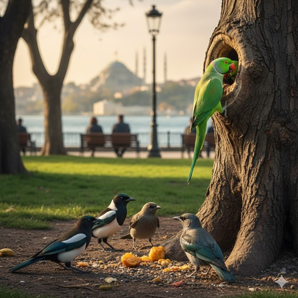 Parklarımızın Yeni Misafiri: Yeşil Papağanlar Tehlikeli mi?